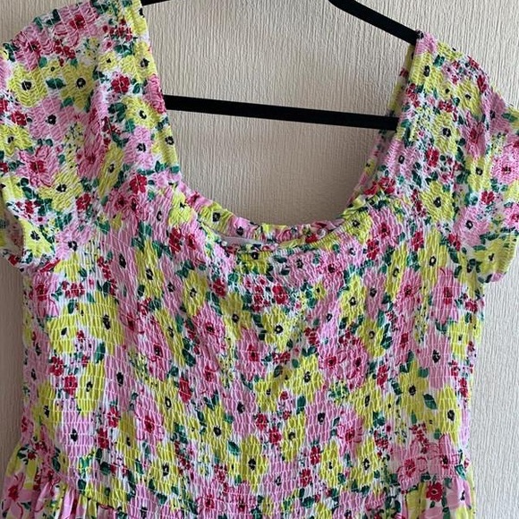 Floral Kids Dress in Pink and Green - Picture 2 of 5